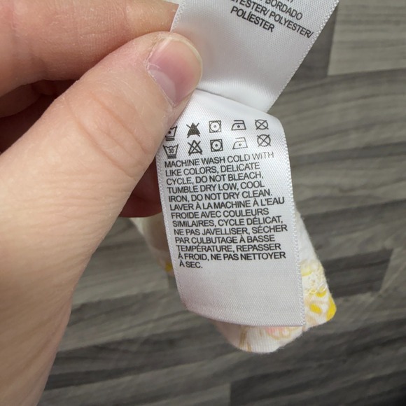 Lucky Brand Blouse Womens Medium Cream Floral Crochet Scoop Neck Sleeveless Top - Picture 5 of 10